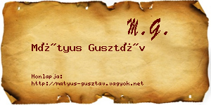 Mátyus Gusztáv névjegykártya
