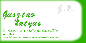 gusztav matyus business card